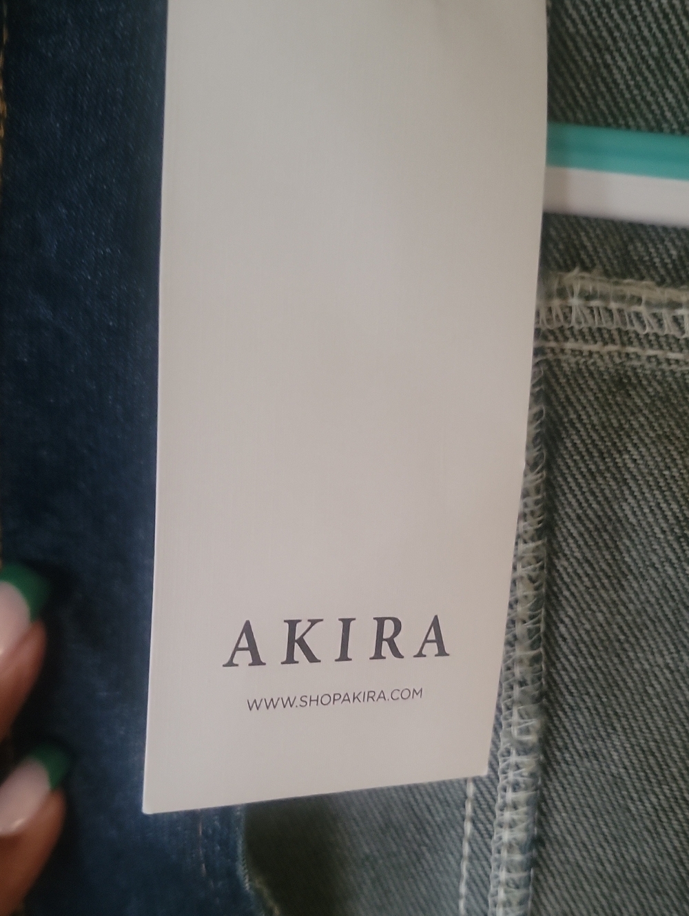 AKIRA Denim Wide-Leg Jumpsuit with Fur Trim - Dark Blue - Picture 8 of 12